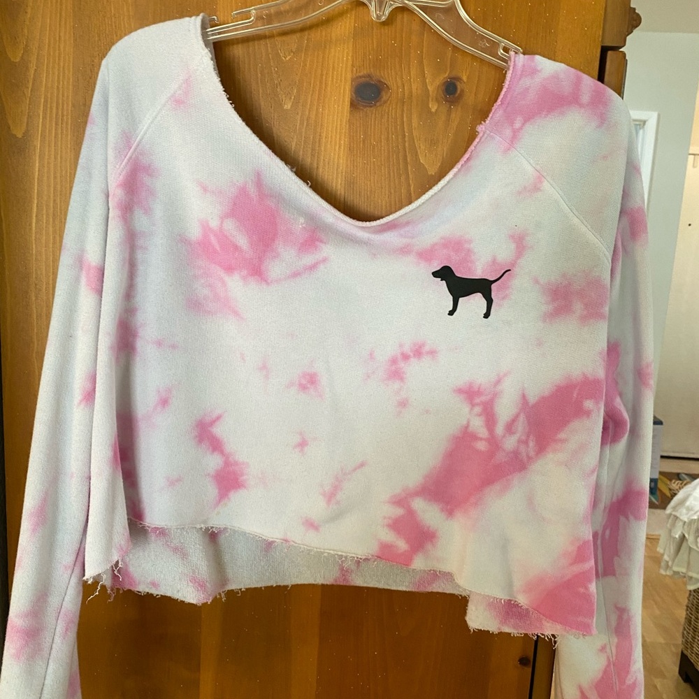 Used. Pink t shirt cute for working out!